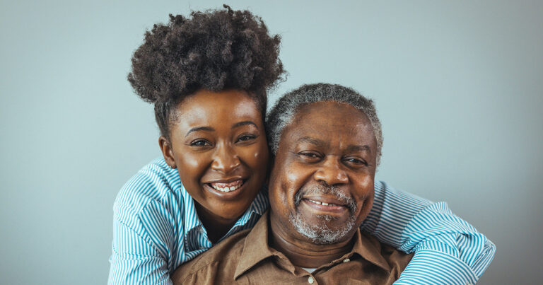 Daughter and Elder Father Embrace Understanding Alzheimer's Disease